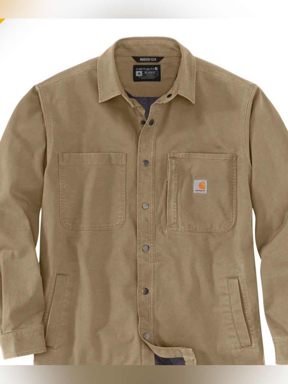 Carhartt Rugged Flex Rigby Shirt Jacket Tan size Medium